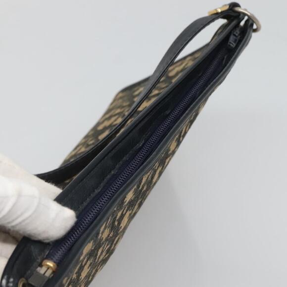 DIOR Trotter Canvas Shoulder Bag Navy Gold - Picture 6 of 12